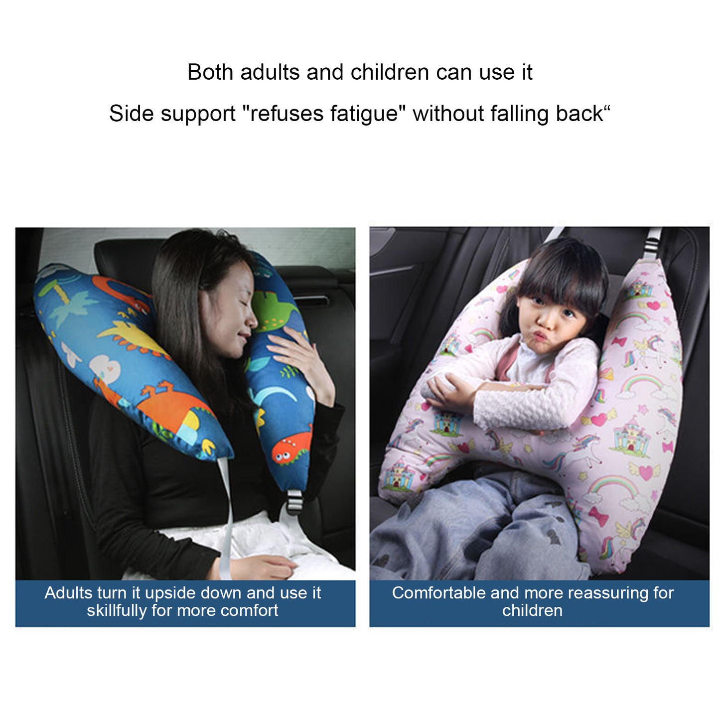 SwiftCare™Travel pillow Cute Kid and Adult Car Sleeping Neck Head Support H-Shape Travel Pillow Cushion Car Seat Safety