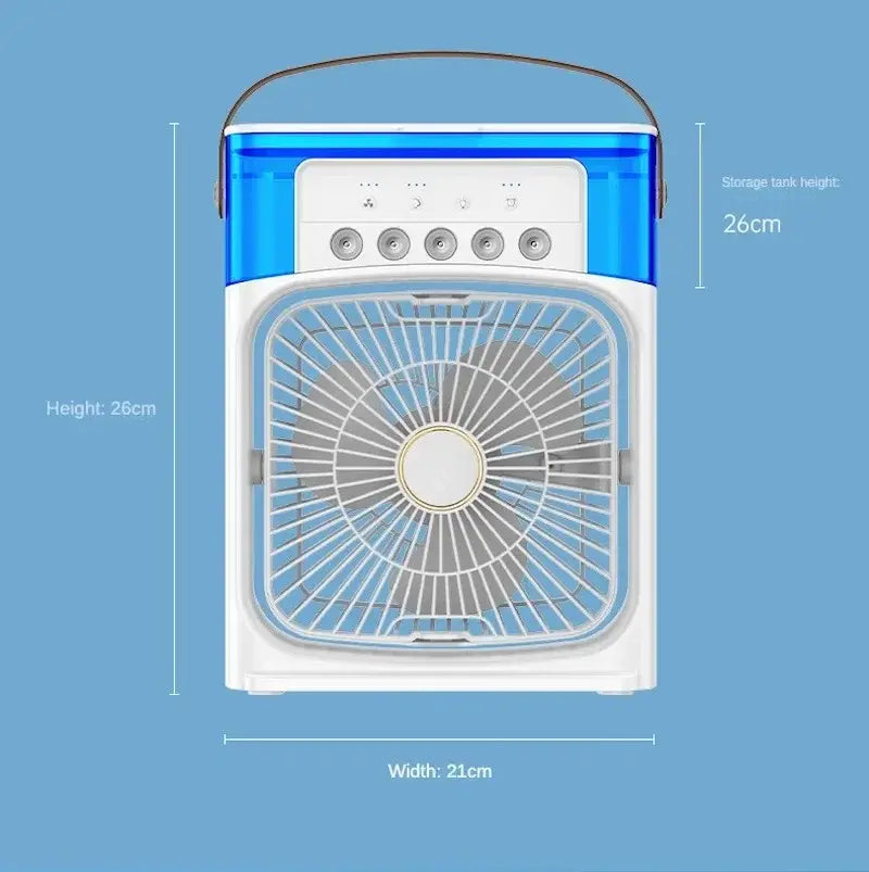PowerPulse™ Portable Humidifier Fan AIr Conditioner Household Small Air Cooler Hydrocooling Portable Air Adjustment For Office 3 Speed Fan