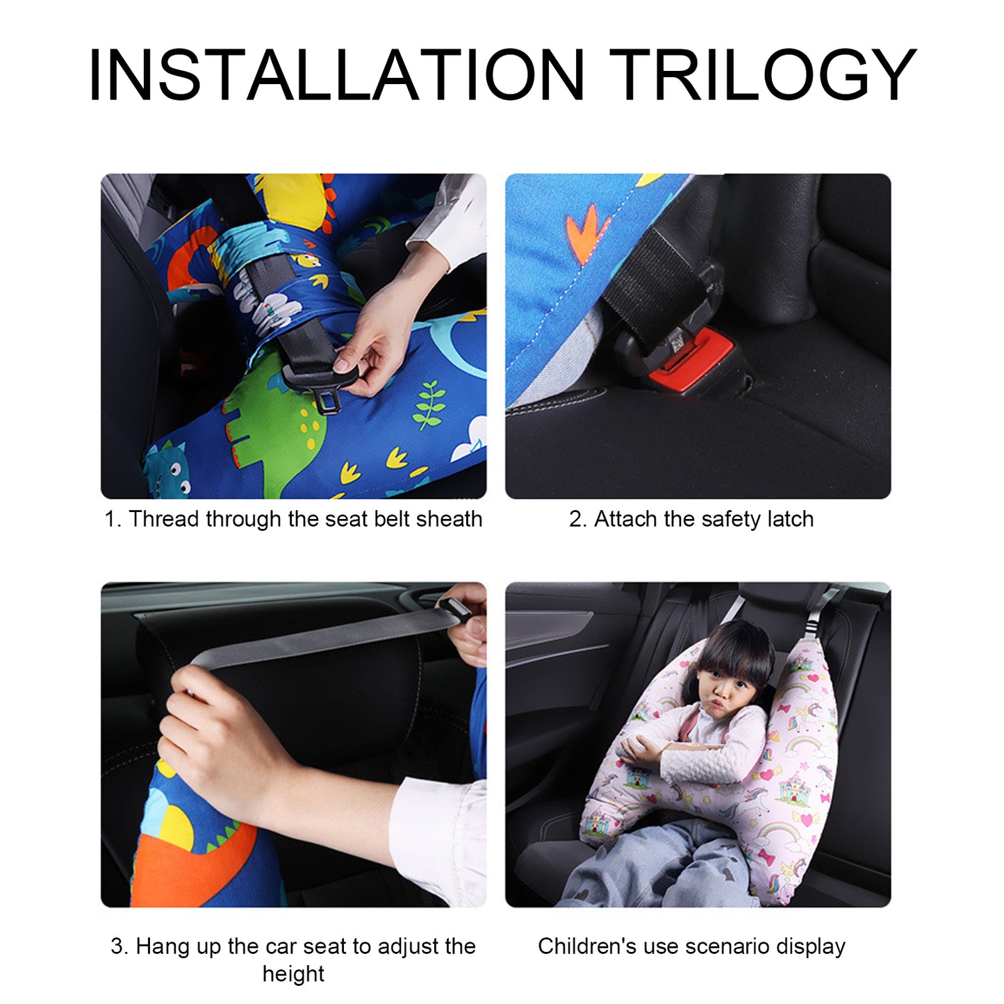 SwiftCare™Travel pillow Cute Kid and Adult Car Sleeping Neck Head Support H-Shape Travel Pillow Cushion Car Seat Safety
