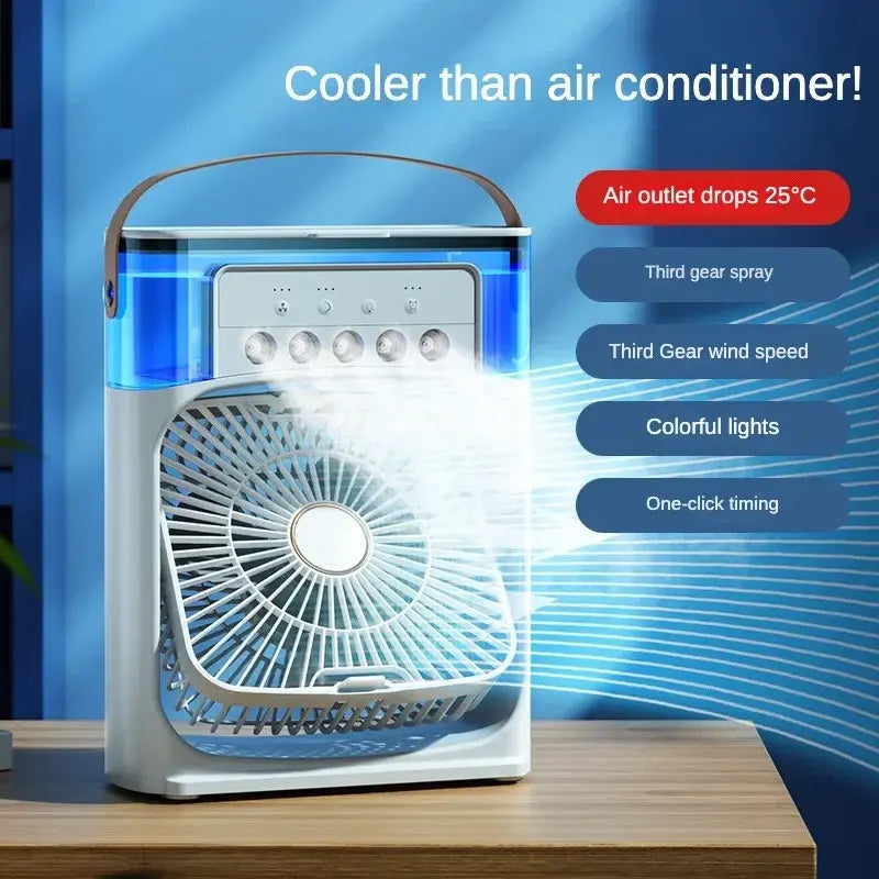 PowerPulse™ Portable Humidifier Fan AIr Conditioner Household Small Air Cooler Hydrocooling Portable Air Adjustment For Office 3 Speed Fan