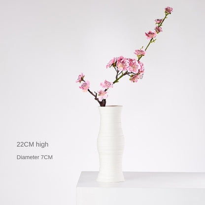 Modern Minimalist White Hemp Rope Ceramic Vase