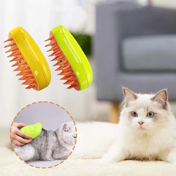 Gudpaws™ 3 in 1 Cat Brush with mist Water Spray | Soft Silicone | Effective Cleaner massage brush | Grooming Supplies for Kittens and dog, Cats"