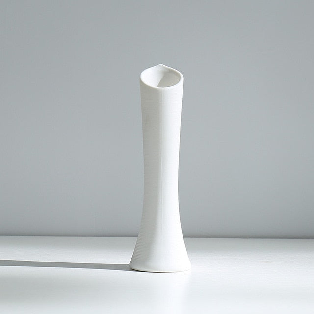 Modern Minimalist White Hemp Rope Ceramic Vase