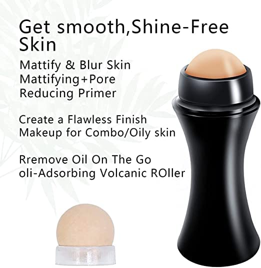 Oil-Absorbing Volcanic Stone Face Roller Hublo makeup  Reusable Facial Oil Control Roller | Oily Skin Care Roller