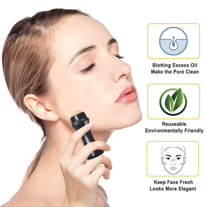 Oil-Absorbing Volcanic Stone Face Roller Hublo makeup  Reusable Facial Oil Control Roller | Oily Skin Care Roller