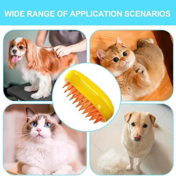 Gudpaws™ 3 in 1 Cat Brush with mist Water Spray | Soft Silicone | Effective Cleaner massage brush | Grooming Supplies for Kittens and dog, Cats"