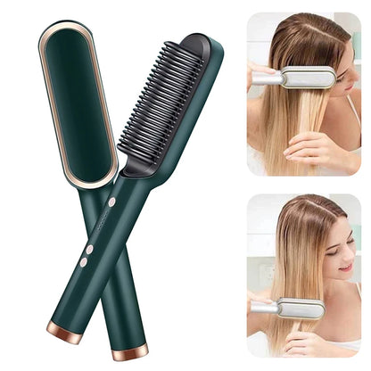 3 in 1 Professional Hair Styler Tourmaline Ceramic Hair straightener+ Curler +Brush Hair Comb 2.0