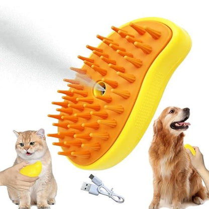 Gudpaws™ 3 in 1 Cat Brush with mist Water Spray | Soft Silicone | Effective Cleaner massage brush | Grooming Supplies for Kittens and dog, Cats"