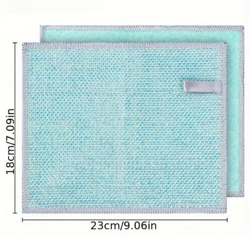 BRIZO™ Upgraded Multipurpose Dual Use Wire & Microfiber Dishwashing Rags for Wet and Dry, Easy Rinsing, Reusable Cleaning Cloth for Kitchen, Sinks, Pot & Pans, Multicolor Non Scratch Dish Wash Cloth