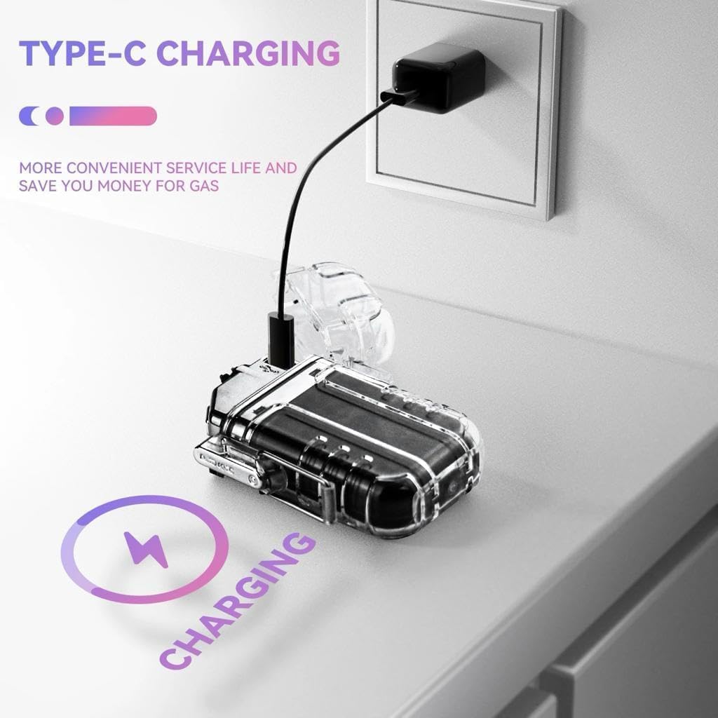 Double Arc Plasma Lighter Waterproof High COB Flashlight Windproof 3 Lighting Mode Type-C Rechargeable for Camping Hiking Survival Gear