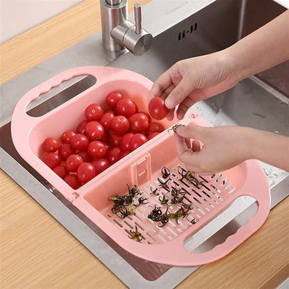 Multifunctional Foldable Drain Basket Hanging Fruit and Vegetable Storage Basket