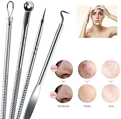 Stainless Steel Blackhead Remover Extractor Tool Set of 4